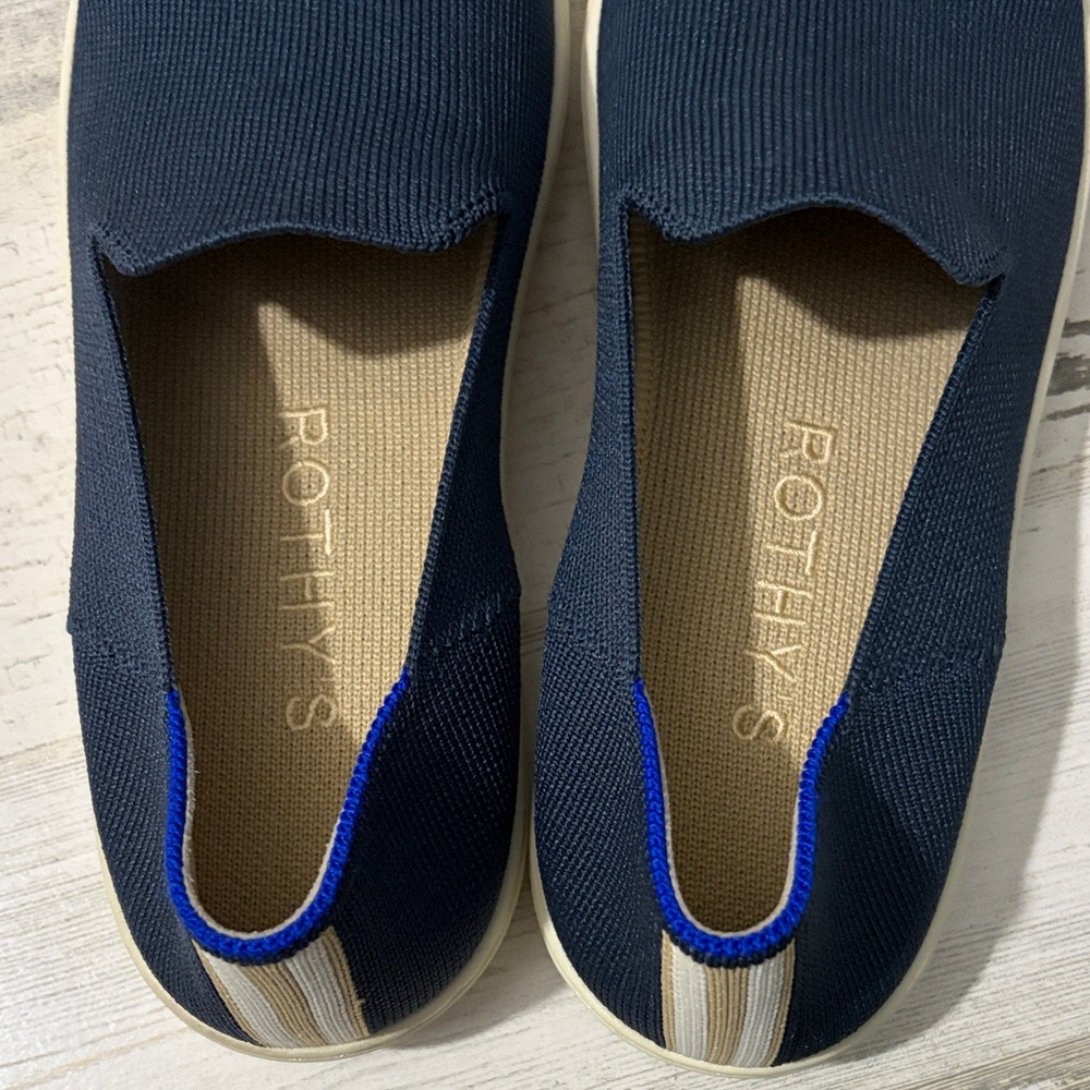 Rothy's The Original Navy Blue Women's Slip-On Sneakers - Picture 6 of 12
